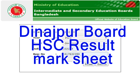 Dinajpur Board HSC Result 2022