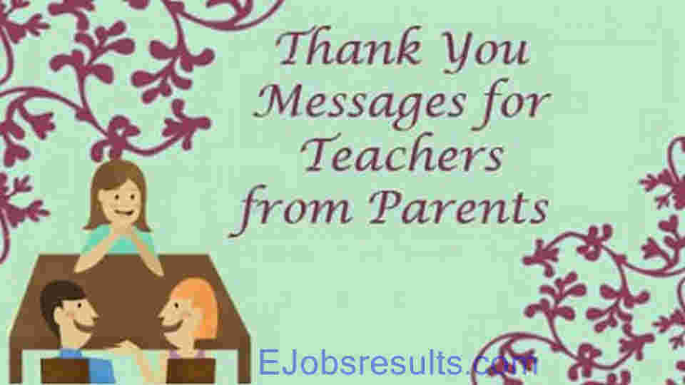 Thank You Message For Teacher From Parents